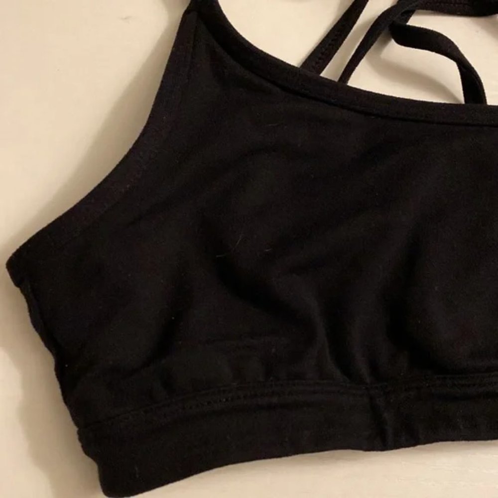 Athleta Pure Black Strappy Basic Active Sports Br… - image 3